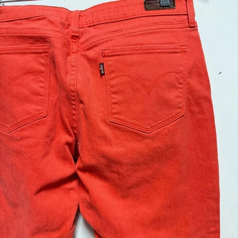 Levi's Women's Mid-Rise Skinny Colored Stretch Casual Jeans in Coral Size 31
